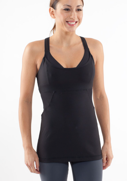 Lululemon Cross My Heart Tank Black Sz 8 First Generation Collection Piece
