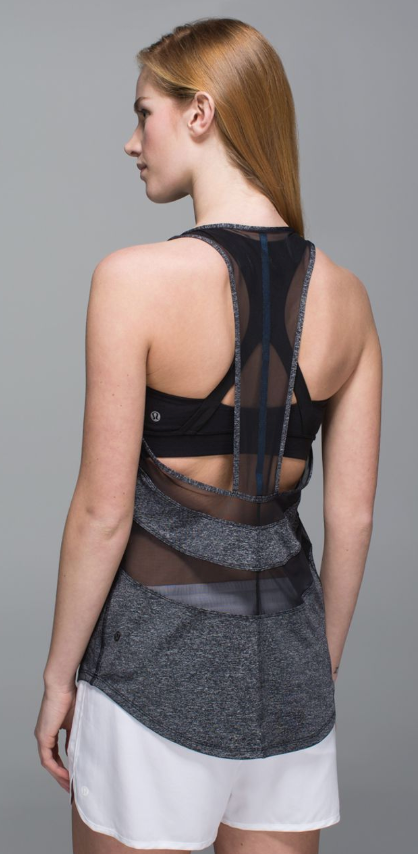 Lululemon If You're Lucky Tank Heathered Black/Black/Raspberry Glo Light Size 10
