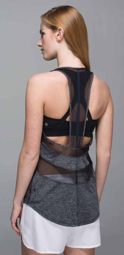Lululemon If You're Lucky Tank Heathered Black/Black/Raspberry Glo Light Size 10