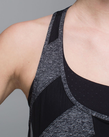 Lululemon If You're Lucky Tank Heathered Black/Black/Raspberry Glo Light Size 10