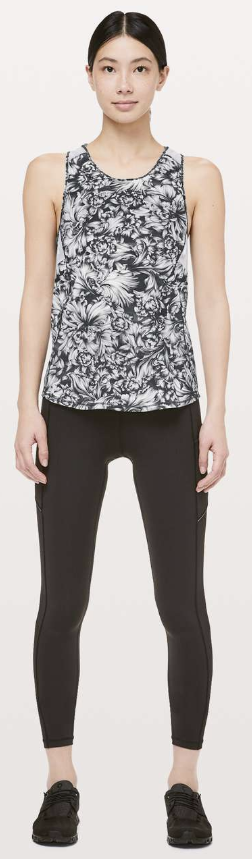 Lululemon Sculpt Tank Tie Back Night Garden Ice Grey Black/Ice Grey Sz 8