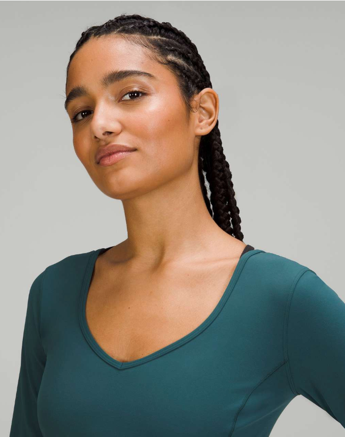 Lululemon Align Long Sleeve Crop Top Green Jasper Sz 6