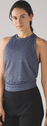 Lululemon Hot Like Agni Singlet Tank Heathered Astro Blue Sz 8