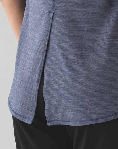 Lululemon Hot Like Agni Singlet Tank Heathered Astro Blue Sz 8