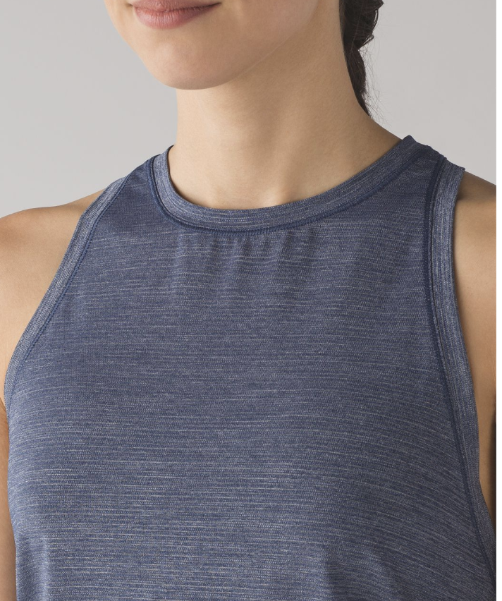 Lululemon Hot Like Agni Singlet Tank Heathered Astro Blue Sz 8