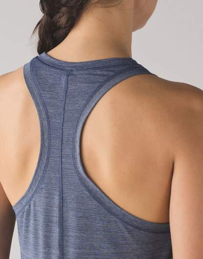 Lululemon Hot Like Agni Singlet Tank Heathered Astro Blue Sz 8