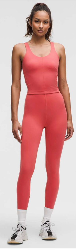 Lululemon Glow Up Crop Tank Top Medium Support, B/C Cup Desert Red Sz 2