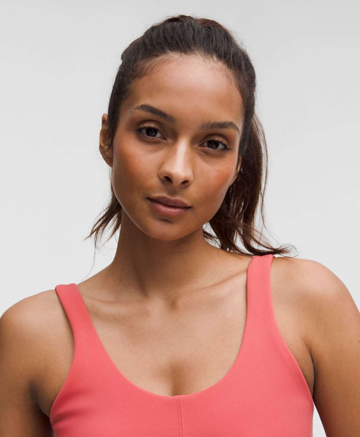 Lululemon Glow Up Crop Tank Top Medium Support, B/C Cup Desert Red Sz 2