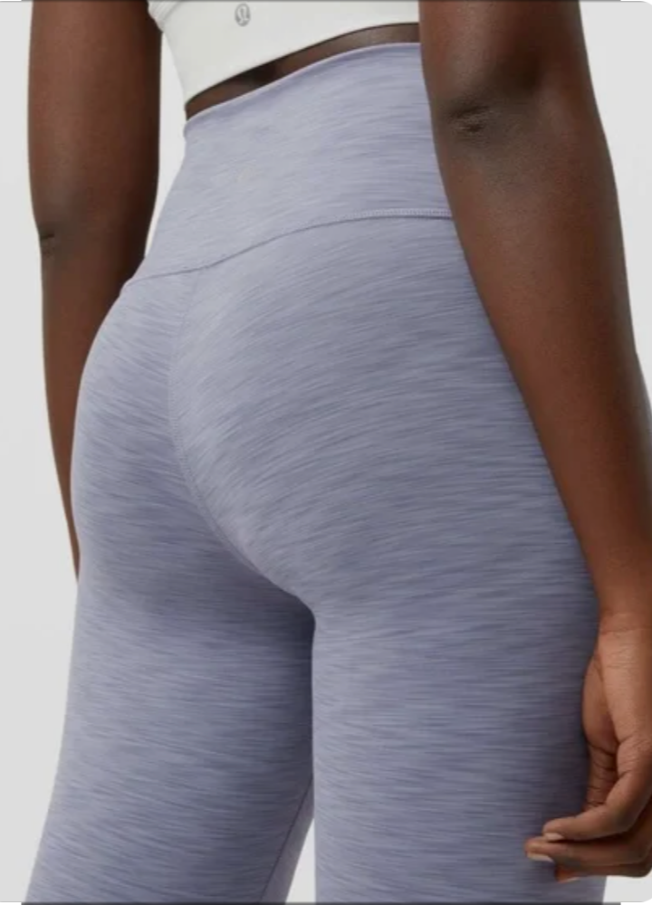 Lululemon Wunder Train High Rise Crop 21" Heathered Peri Purple Sz 8