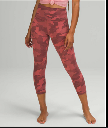 Lululemon Align Crop 21"  Heritage 365 Camo Brier Rose Multi Sz 10
