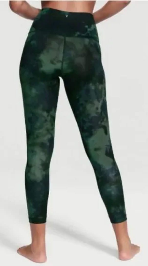 Victoria's Secret High Rise Flow on Point Legging Yoga pants Tie Dye Green & Navy Blue Sz Small Brand New