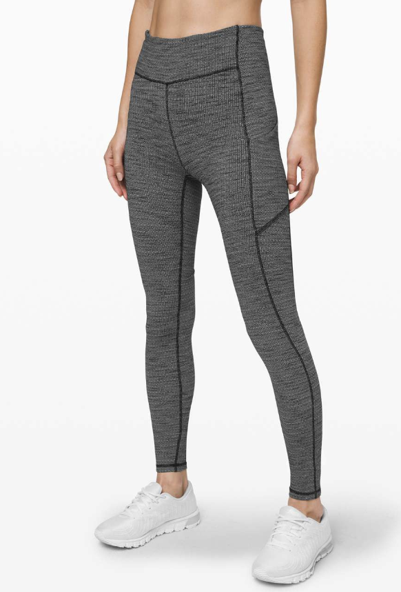 Lululemon Speed Up Tight 28" Inseam Full-On Luxtreme Luon Variegated Knit Black Heathered Black Sz 6 Brand New