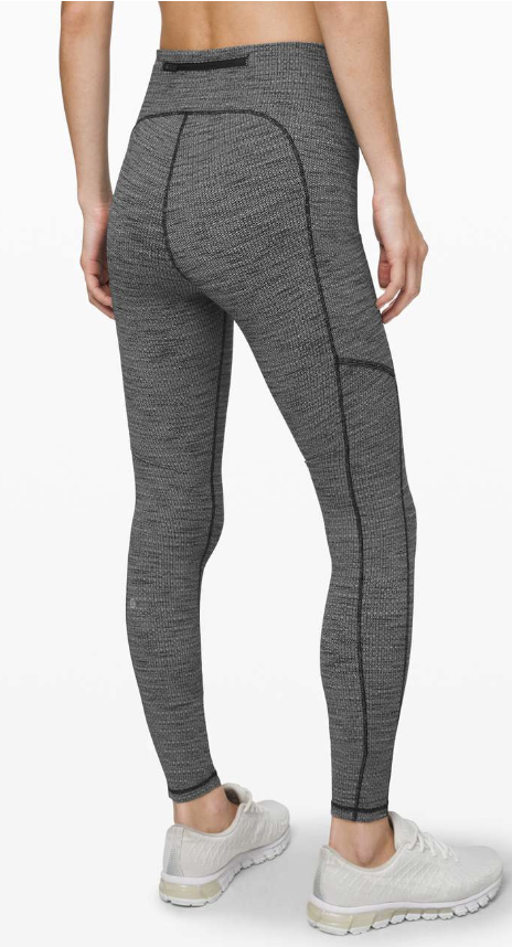 Lululemon Speed Up Tight 28" Inseam Full-On Luxtreme Luon Variegated Knit Black Heathered Black Sz 6 Brand New
