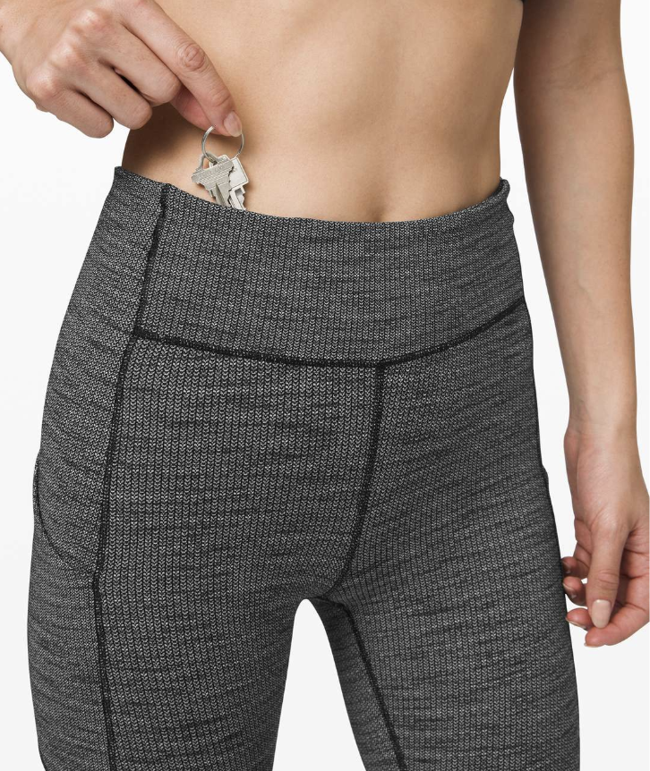 Lululemon Speed Up Tight 28" Inseam Full-On Luxtreme Luon Variegated Knit Black Heathered Black Sz 6 Brand New