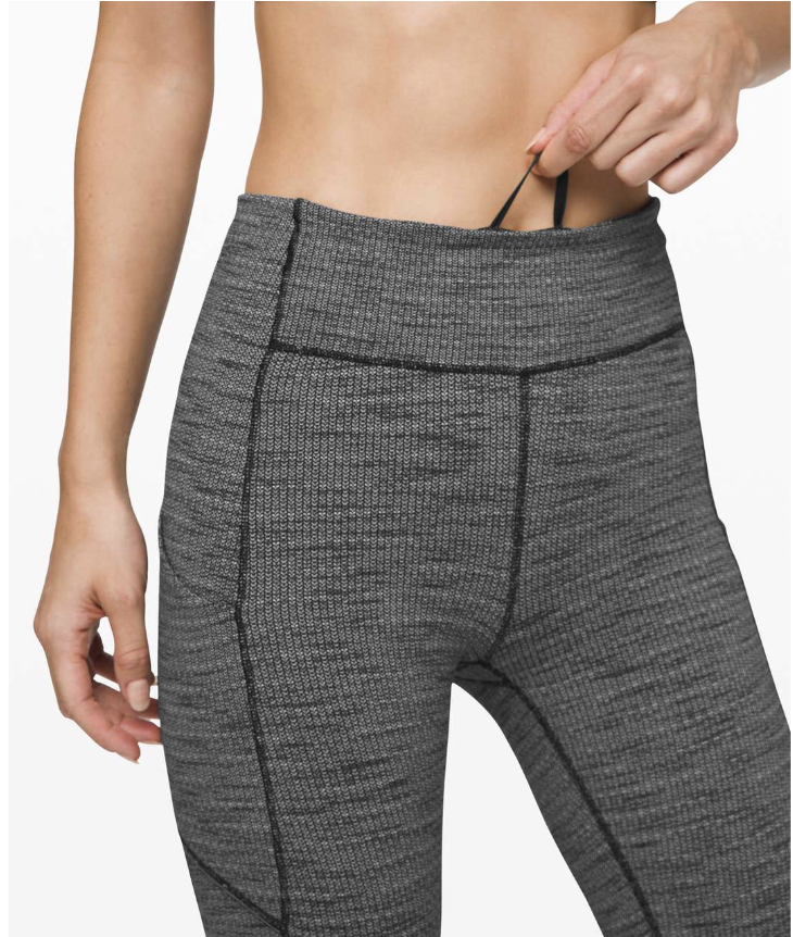 Lululemon Speed Up Tight 28" Inseam Full-On Luxtreme Luon Variegated Knit Black Heathered Black Sz 6 Brand New