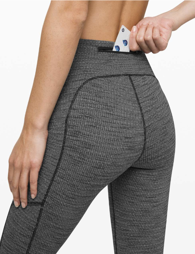 Lululemon Speed Up Tight 28" Inseam Full-On Luxtreme Luon Variegated Knit Black Heathered Black Sz 6 Brand New