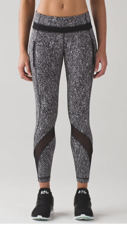 Lululemon Inspire Tight II 7/8 26" Inseam Suited Jacquard Black White/Black Sz 2