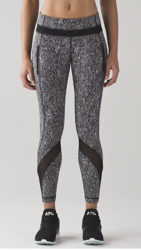 Lululemon Inspire Tight II 7/8 26" Inseam Suited Jacquard Black White/Black Sz 2