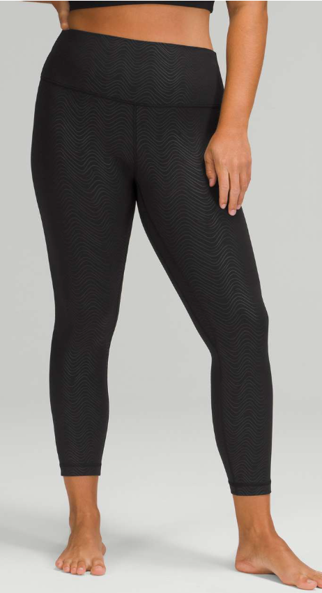 Lululemon Align High-Rise Pant 25" Inseam Aqueous Emboss Black Sz 4