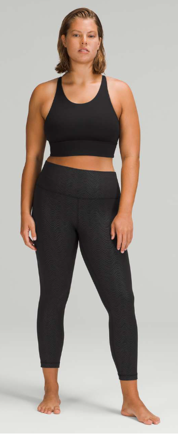 Lululemon Align High-Rise Pant 25" Inseam Aqueous Emboss Black Sz 4