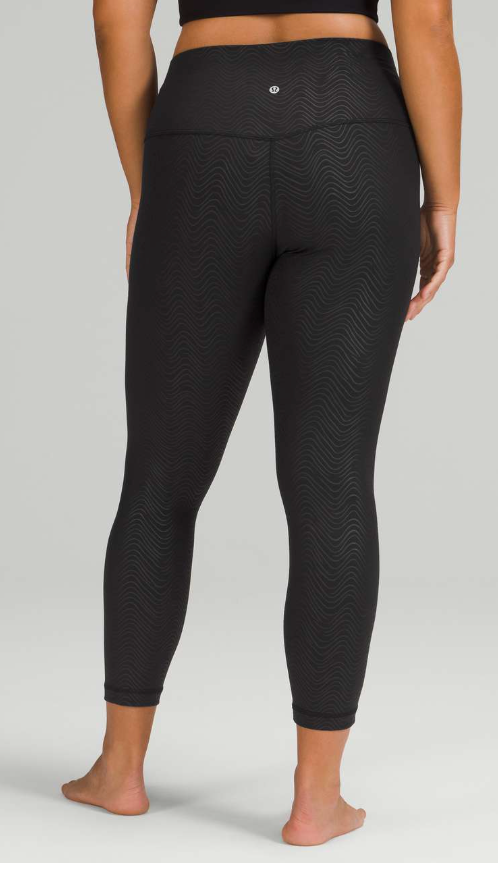 Lululemon Align High-Rise Pant 25" Inseam Aqueous Emboss Black Sz 4