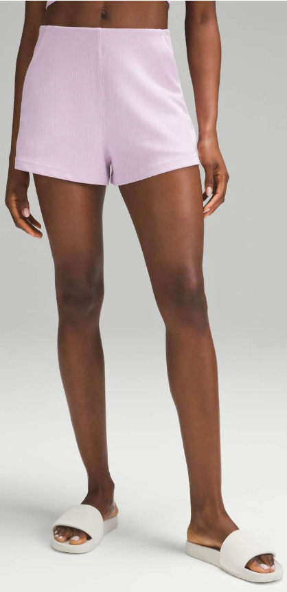 Lululemon Ribbed Softstreme High-Rise Short 2" Inseam Lavender Frost Sz 4