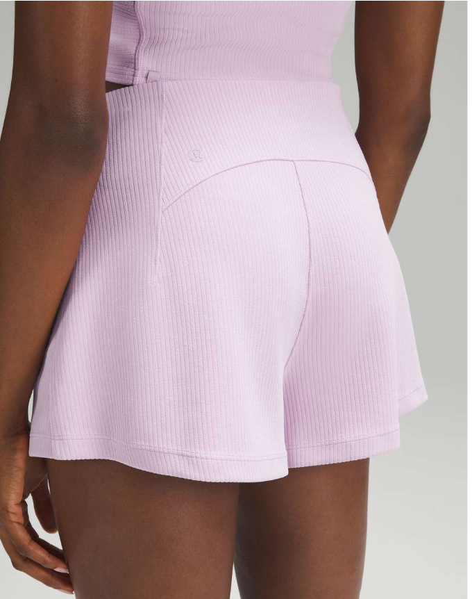 Lululemon Ribbed Softstreme High-Rise Short 2" Inseam Lavender Frost Sz 4