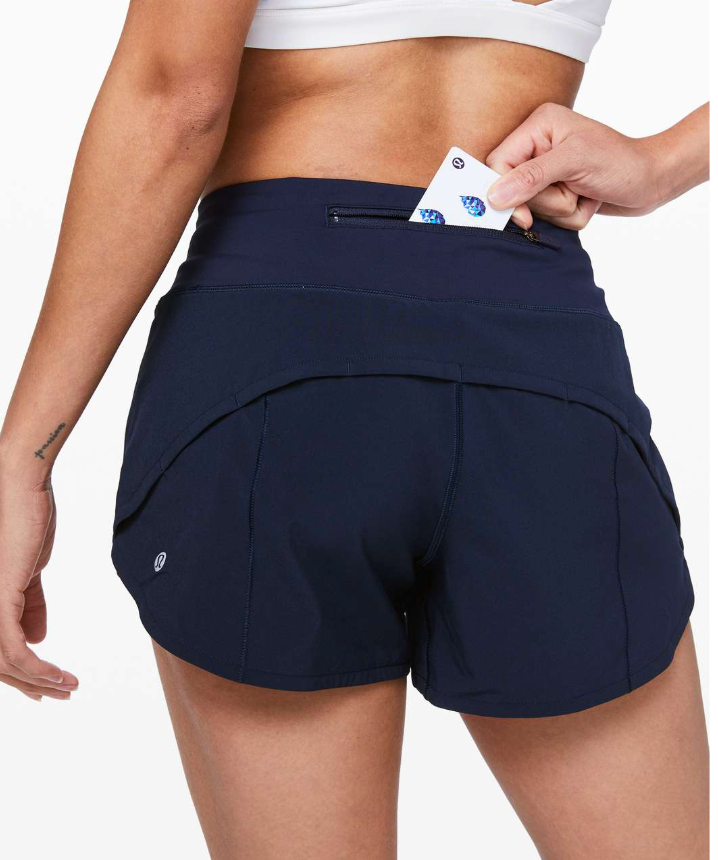 Lululemon Speed Up Short Long *4" Inseam Updated Fit True Navy Sz 8