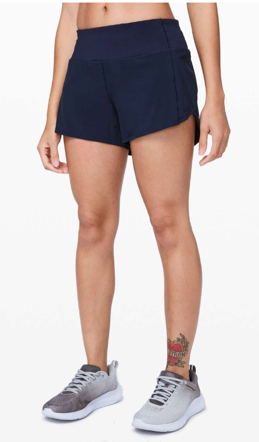 Lululemon Speed Up Short Long *4" Inseam Updated Fit True Navy Sz 8