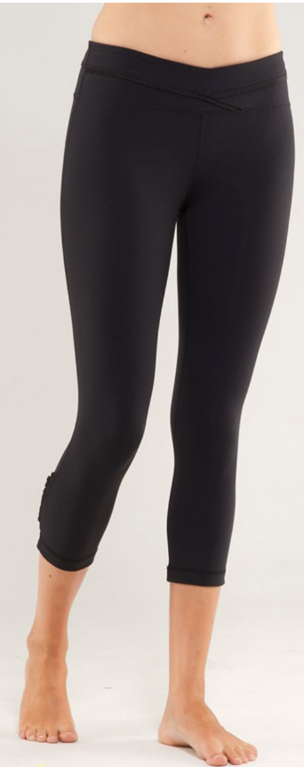Lululemon Priiti Crop 21" Inseam Black Size 10 RARE