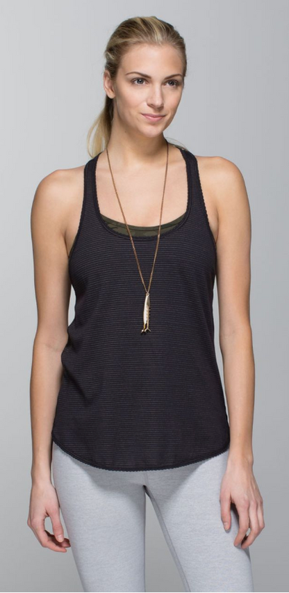 Lululemon 105 F Singlet Gold and Black Size 10