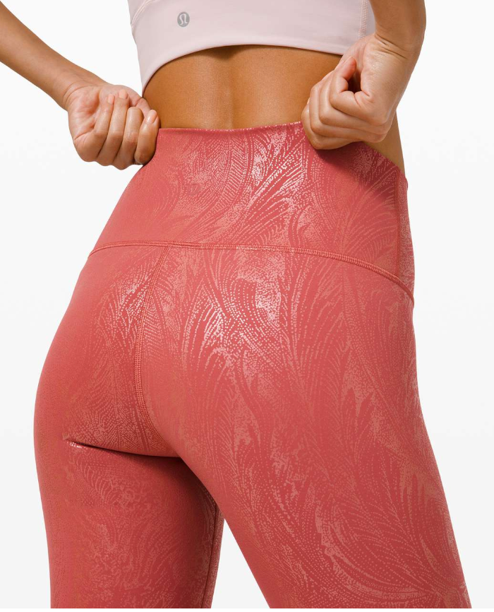Lululemon Wunder Under High-Rise Tight 25" Inseam Shine Acclimatize Soft Cranberry Pink Foil Size 6 Brand New