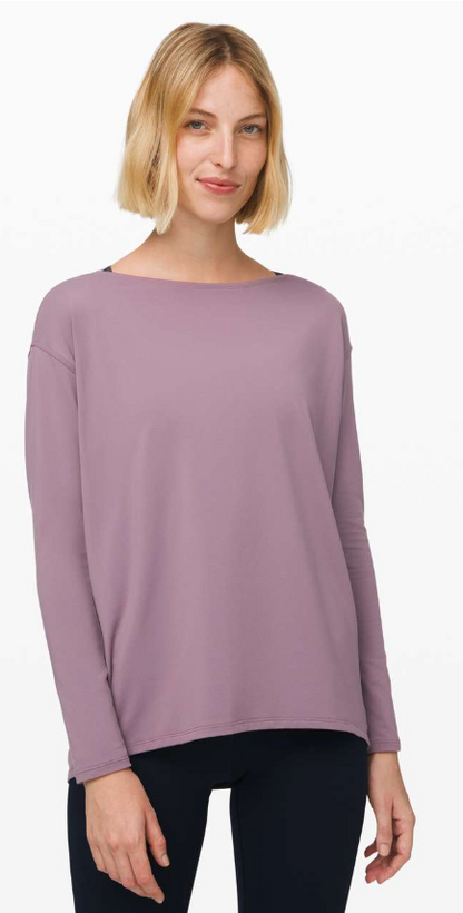 Lululemon Back in Action Long Sleeve Frosted Mulberry Size 10