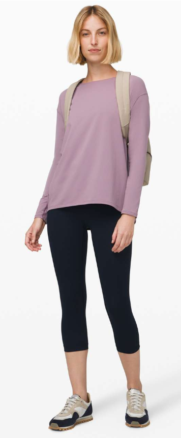 Lululemon Back in Action Long Sleeve Frosted Mulberry Size 10