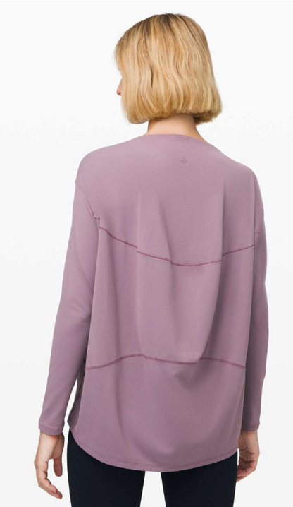 Lululemon Back in Action Long Sleeve Frosted Mulberry Size 10