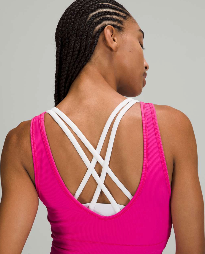 Lululemon Power Pivot Tank Top Rib Sonic Pink Size 10 Brand New