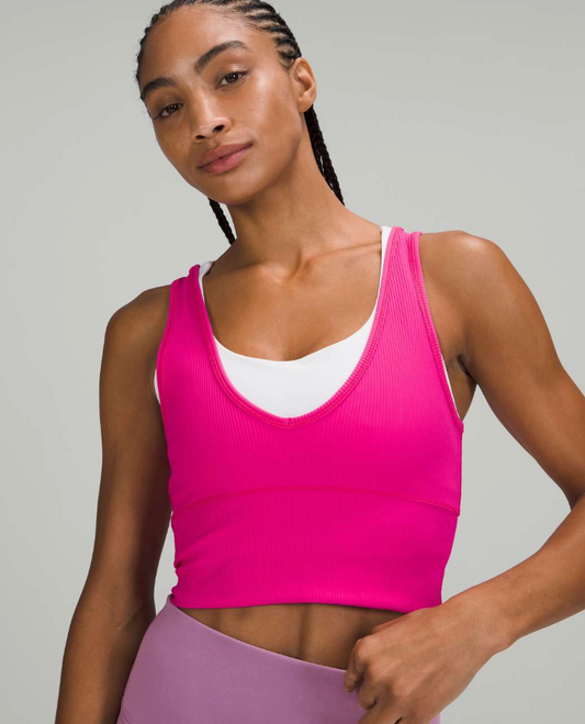 Lululemon Power Pivot Tank Top Rib Sonic Pink Size 10 Brand New