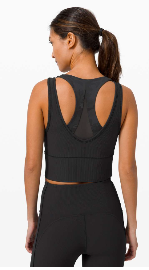 Lululemon Power Pivot Tank Top Rib Black Size 8 Brand New