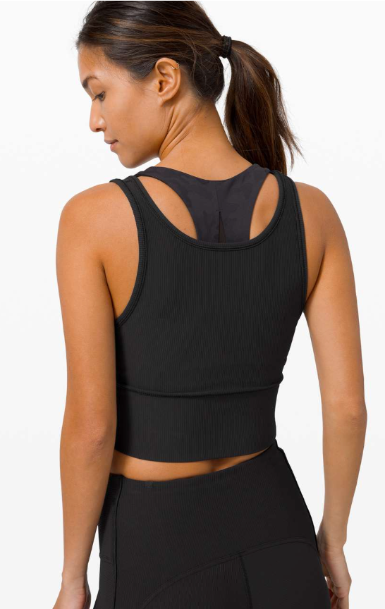 Lululemon Power Pivot Tank Top Rib Black Size 8 Brand New