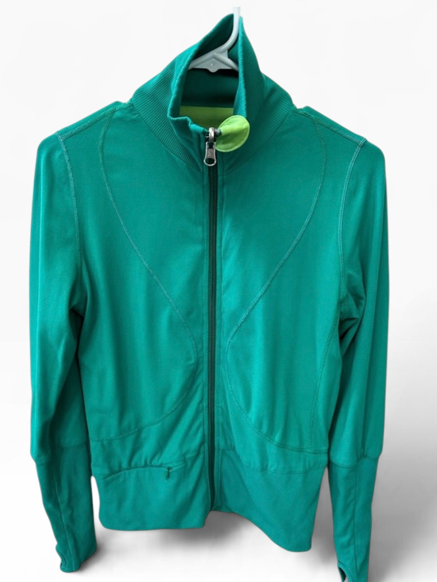 Lululemon Raja Reversible Green Zip Up Jacket Size 10 CLASSIC COLLECTORS PIECE