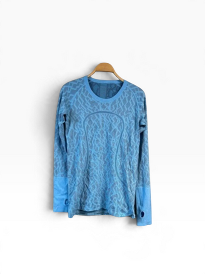 Lululemon SEAWHEEZE 2012 Run Swiftly Tech Long Sleeve Shirt Blue/Black Size 10 Brand New COLLECTORS PIECE