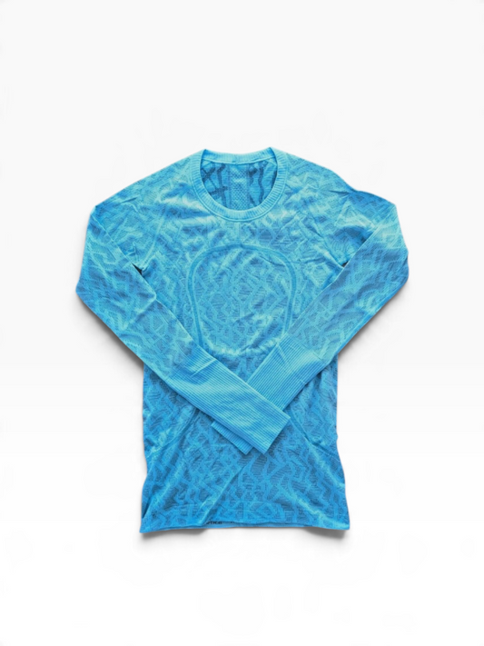 Lululemon SEAWHEEZE 2012 Run Swiftly Tech Long Sleeve Shirt Blue/Black Size 10 Brand New COLLECTORS PIECE