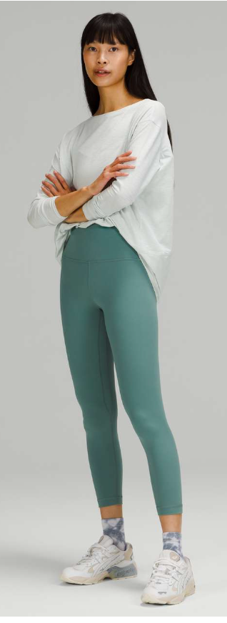 Lululemon Back In Action Long Sleeve Ocean Air Size 8