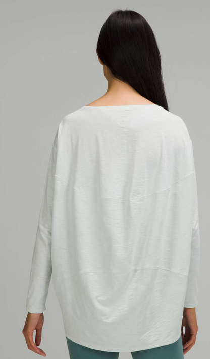 Lululemon Back In Action Long Sleeve Ocean Air Size 8