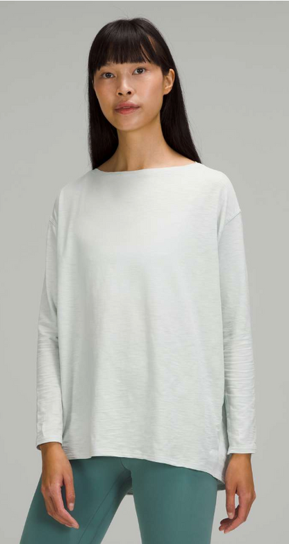 Lululemon Back In Action Long Sleeve Ocean Air Size 8