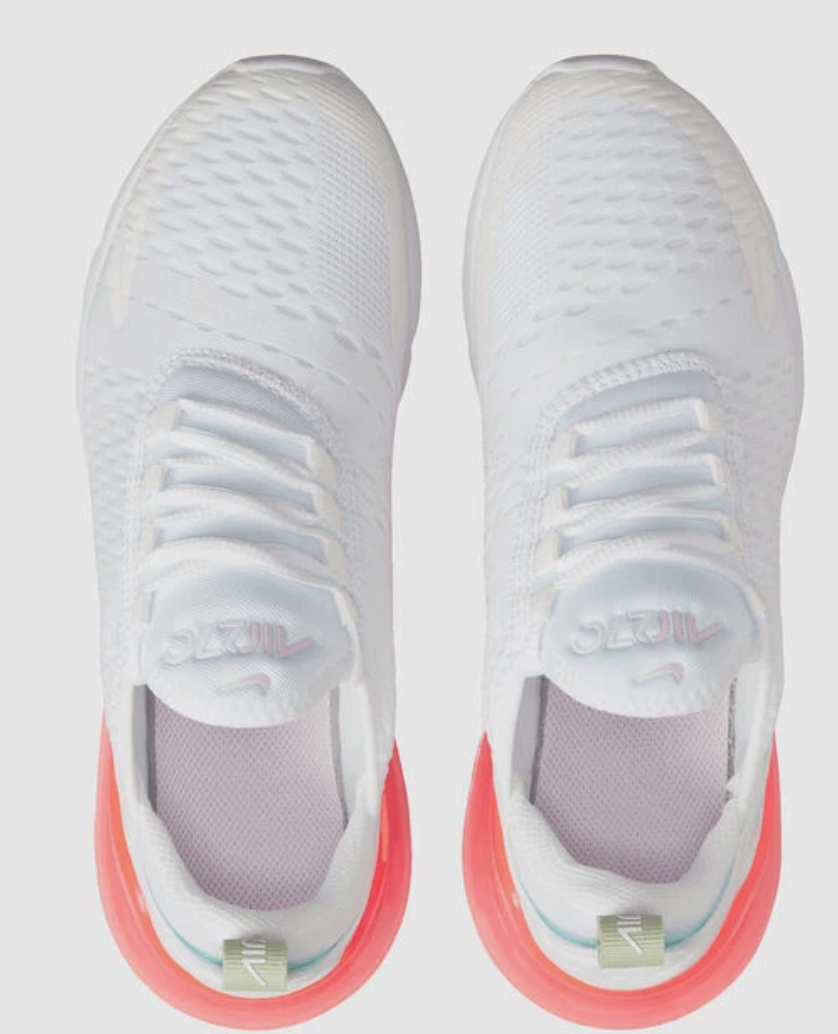 Nike Air Max 270 White/Summit White/Honeydew/Pink Foam Women's Size 8.0 or Youth Size 6.5