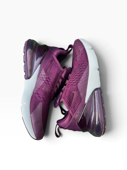 Nike Air Max 270 Women's Athletic Shoe Bordeaux Women's Size 6.5 Or Youth Size 5.0