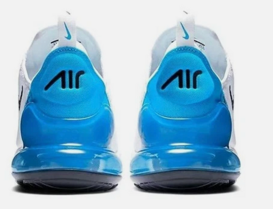 Nike Air Max 270 Athletic Shoes White Photo Blue Women's Size 8 or Youth Size 6.5