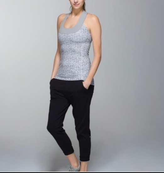 Lululemon Scoop Neck Tank Petite Fleur Silver Spoon/Ambient Grey Sz 6