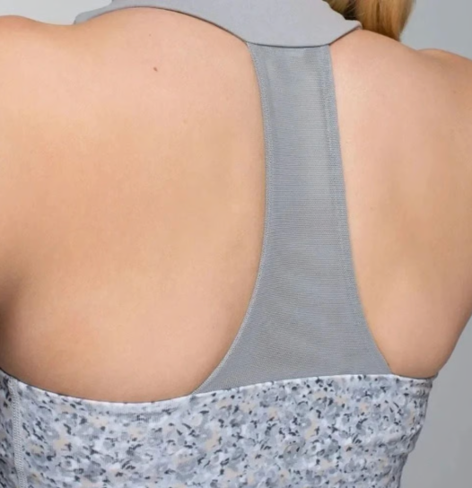 Lululemon Scoop Neck Tank Petite Fleur Silver Spoon/Ambient Grey Sz 6